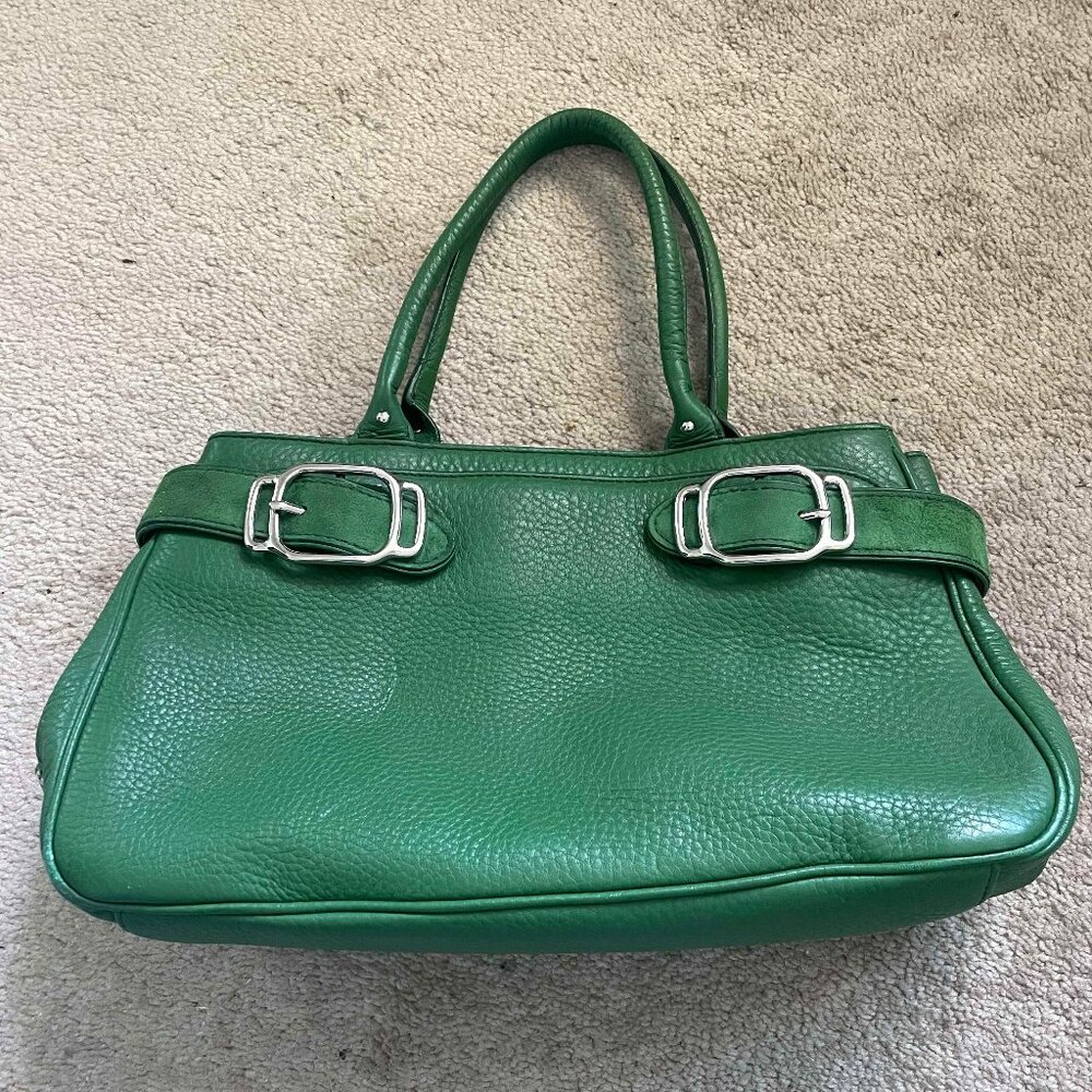 Vintage Cole Haan Green Leather Handbag